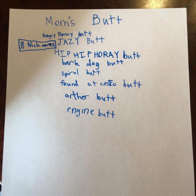 Mom's butt nicknames